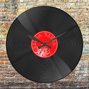 Timeless Melodies: Vinyl Record Large Clock