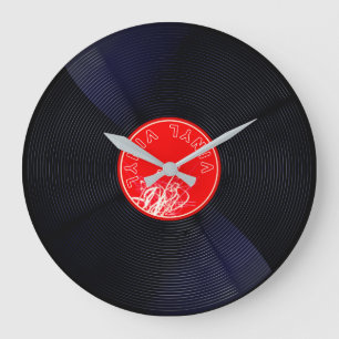 Timeless Melodies: Vinyl Record Large Clock