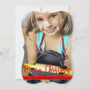 Timeless Modern Christmas Fancy Cut Photo Holiday Card