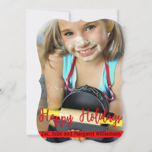 Timeless Modern Happy Holidays Fancy Cut Holiday Card