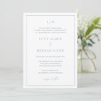 Timeless Monogram Dusty Blue Elegant Wedding