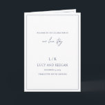 Timeless Monogram Navy Blue Elegant Wedding Program<br><div class="desc">Elegant wedding program featuring a classic style with your monogram along with a combination of script typography and traditional serif fonts.   This simple design goes well with any style of wedding.</div>