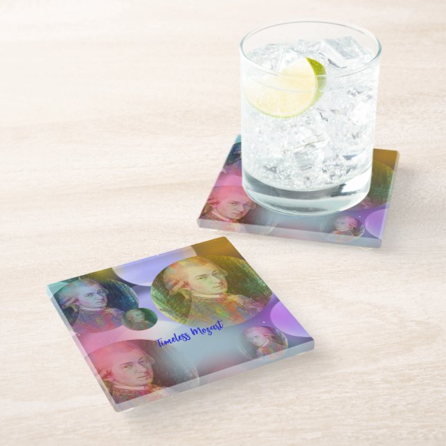 Timeless Mozart Music  Glass Coaster (Angled)