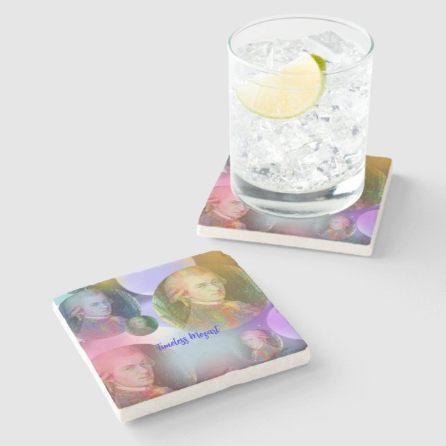 Timeless Mozart Music  Stone Coaster (Side)