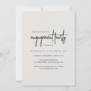 Timeless Neutral Beige Elegant Engagement Party Invitation