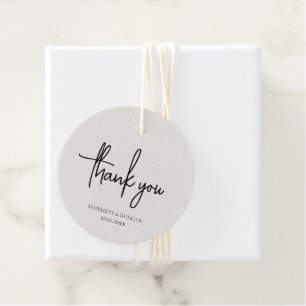 Timeless Neutral Beige Elegant Wedding Favour Tags