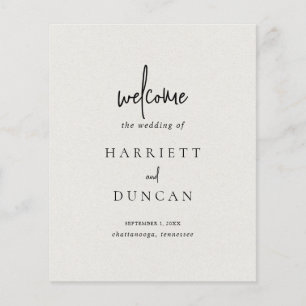 Timeless Neutral Beige Elegant Wedding Program