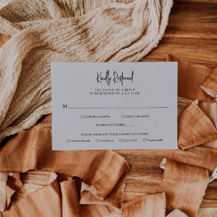 Timeless Neutral Beige Elegant Wedding RSVP Card