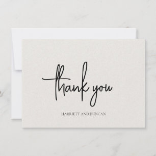 Timeless Neutral Beige Elegant Wedding Thank You Card