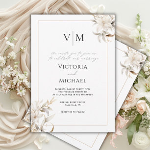Timeless Neutral Colour Elegant Wedding Invitation