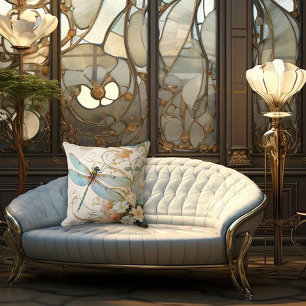 Timeless Nouveau Graceful Dragonfly Cushion