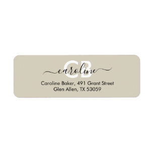 Timeless - Off White Monogram Address Label Return Address Label