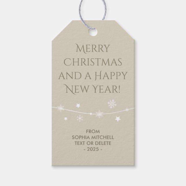 Timeless - Off-White - Snowflake Gift Tags (Front)