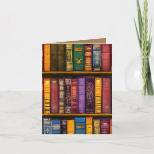 Timeless Old Books On Shelf Card