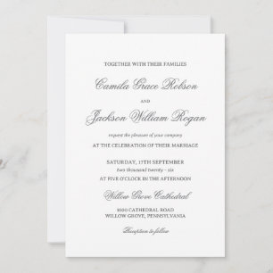 Timeless Old Money Black and White Wedding Invitation