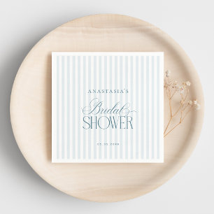 Timeless Old Money Blue Stripes Bridal Shower Napkin