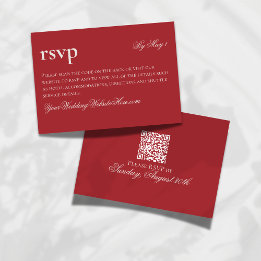 Timeless Old Money Red Wedding QR RSVP Card
