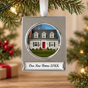 Timeless Our New Home Photo Keepsake Silver Plated Banner Ornament