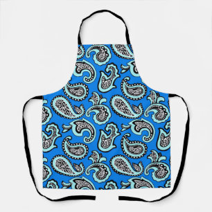 Timeless Paisley on Blue Background Apron