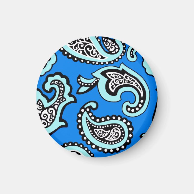 Timeless  Paisley on Blue Background Magnet (Front)