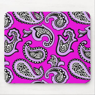 Timeless  Paisley on Hot Pink  Background Mouse Pad