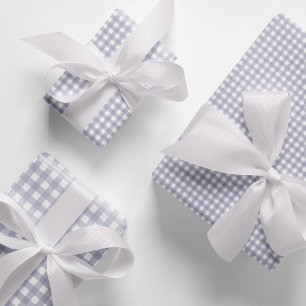 Timeless Pastel Lavender Gingham Check Pattern Wrapping Paper Sheet