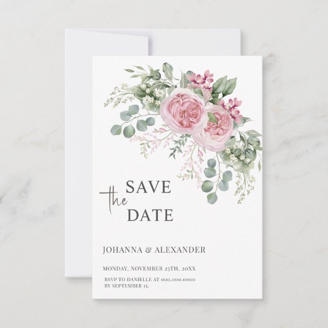  Timeless Petals Unique Wedding Save The Date (Front)