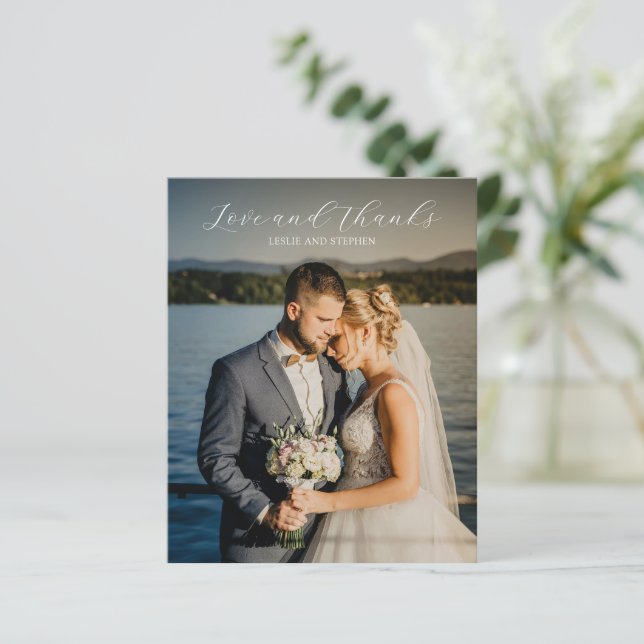 Timeless Photo Budget Wedding Thank You Card (Standing Front)