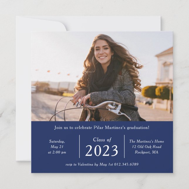 Timeless Photo Class of 2023 Graduation Party Invitation (Front)