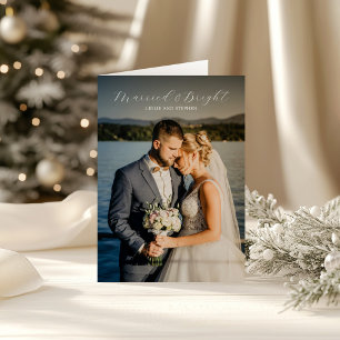 Timeless Photo Elegant Newlywed Christmas Holiday Card
