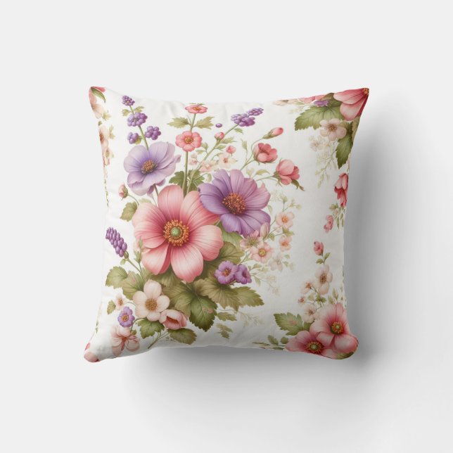  Timeless Pillow Design Vintage Floral Elegance  (Back)
