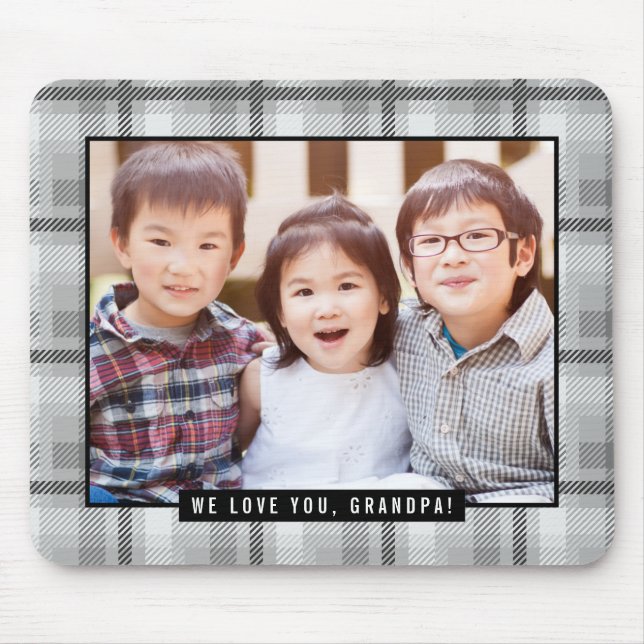 Timeless Plaid Custom Photo Mouse Pad (Front)