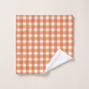 Timeless Plaid Orange Wash Cloth