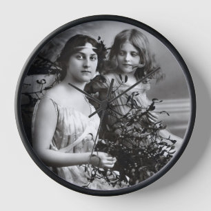 Timeless Portrait of Mother and Daughter Clock