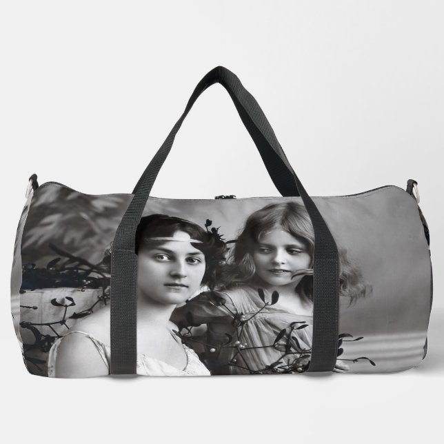 Timeless Portrait of Mother and Daughter  Duffle Bag (Front)