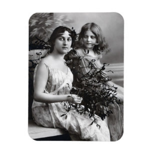Timeless Portrait of Mother and Daughter Magnet
