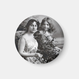 Timeless Portrait of Mother and Daughter Magnet