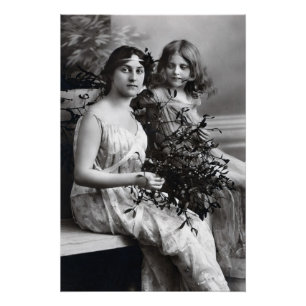 Timeless Portrait of Mother and Daughter Poster