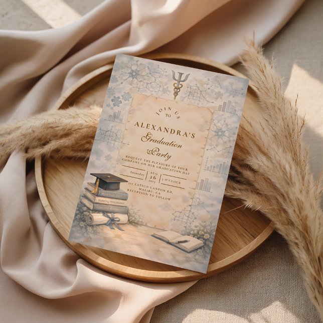 Timeless Psychology Graduation Invitation (Creator Uploaded)