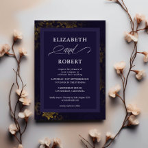 Timeless Purple Gold Floral Damask Wedding 