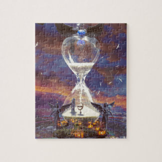 Timeless puzzle hourglass clock