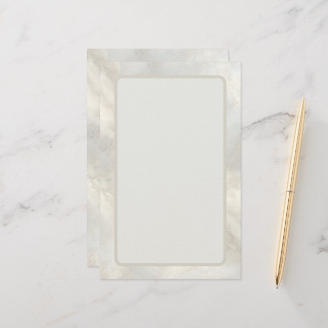 Timeless Refined Modern Luxury Marble Stationery (Front/Back In Situ)