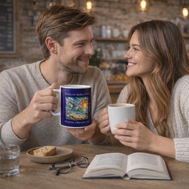 Timeless Reflections: Surreal Coastal Dreamscape Coffee Mug (Creator Uploaded)