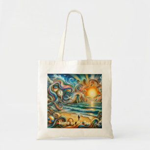Timeless Reflections: Surreal Coastal Dreamscape Tote Bag