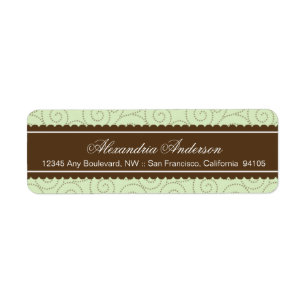 Timeless Return Address Label (brown/sage)