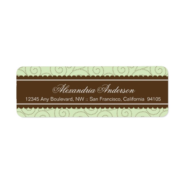 Timeless Return Address Label (brown/sage) (Front)