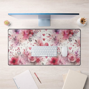 Timeless Romance: A Classic Valentine's Day Patter Desk Mat