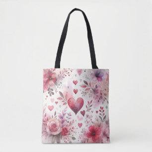 Timeless Romance: A Classic Valentine's Day Patter Tote Bag