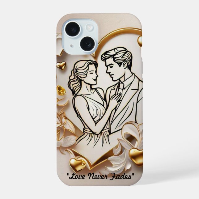 "Timeless Romantic Heart" iPhone 15 Case (Back)