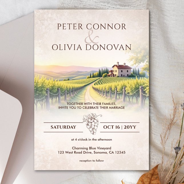 Timeless Romantic Vineyard Rustic Wedding Invitation (Creator Uploaded)